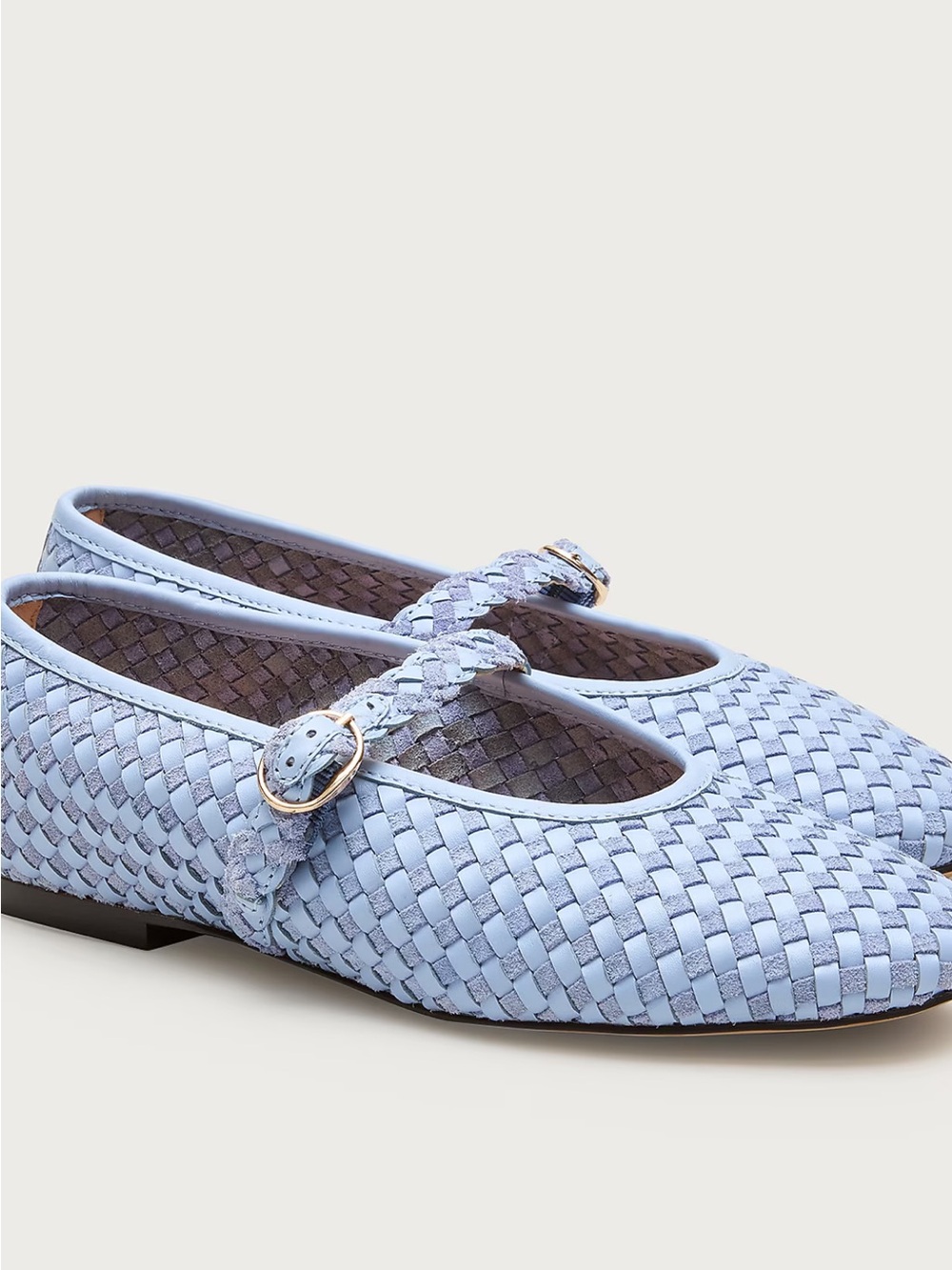 J. Crew Mary Jane ballet flats in woven leather and suede